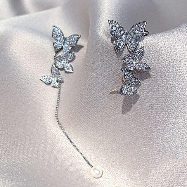 Koupit Trendy Shiny Zircon Butterfly Ear Cuff Ear Clip for Women Fashion Gold Color Butterfly