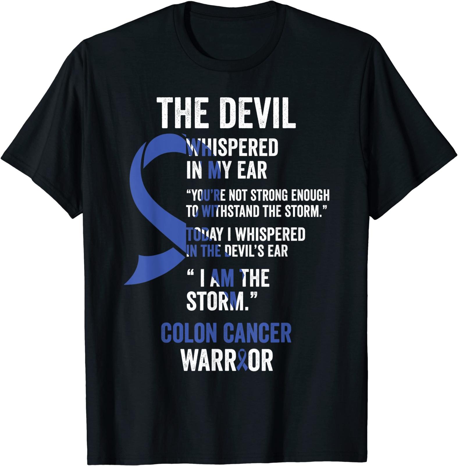 The Devil Colon Cancer Awareness Support Ribbon Unisex T-Shirt S разноцветный