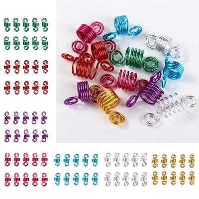 10Pcs Charms Spring Hair Rings Hair Braids Cuffs Tubes Hair Accessories Dreadlocks Beads  African