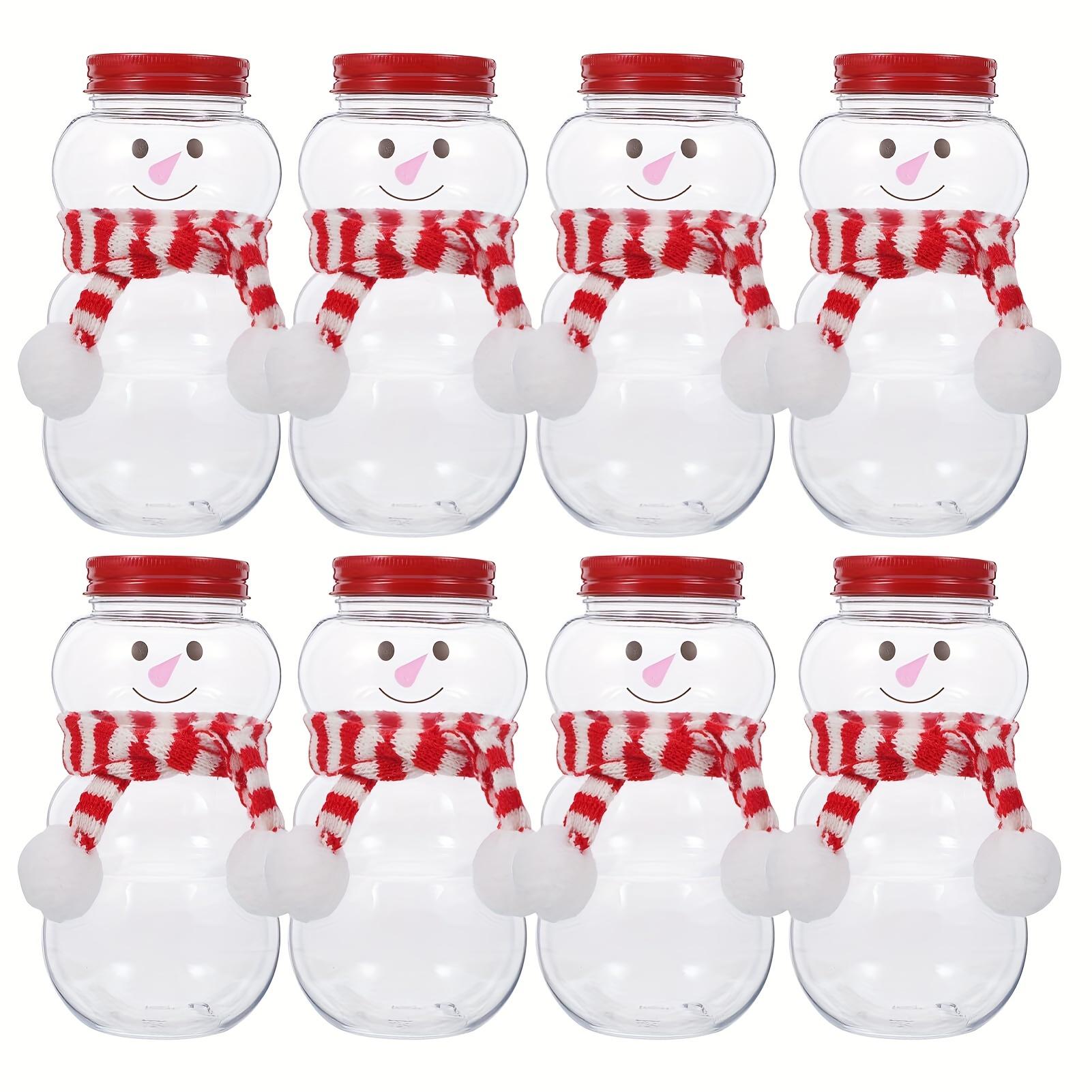 

Рождественский Снеговик Бутылки для напитков Прозрачная чашка для молока, сока, чая, конфет, печенья - Герметичная банка, товары для вечеринок