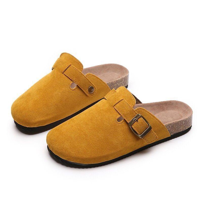 New Large Size One-pedal Flat-bottomed Bag Head Half Slippers Women's Summer Wear Round Head Half-drag Lazy Shoes