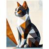 Geometry of a Cat In a Modern Landscape Geometry of a Cat In a Modern Landscape, 70X100 Cm, Unframed, Premium Canvas On Stretcher