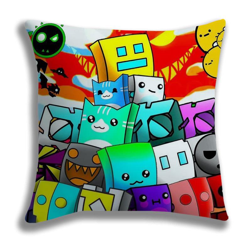 Geometry Dash Kreslený Potisk Povlak na Polštář 45x45cm Potahy na Polštáře Pohovka Postel Domácí Dekorace Vlastní Potahy na Polštáře Dekorace do Auta Dárek