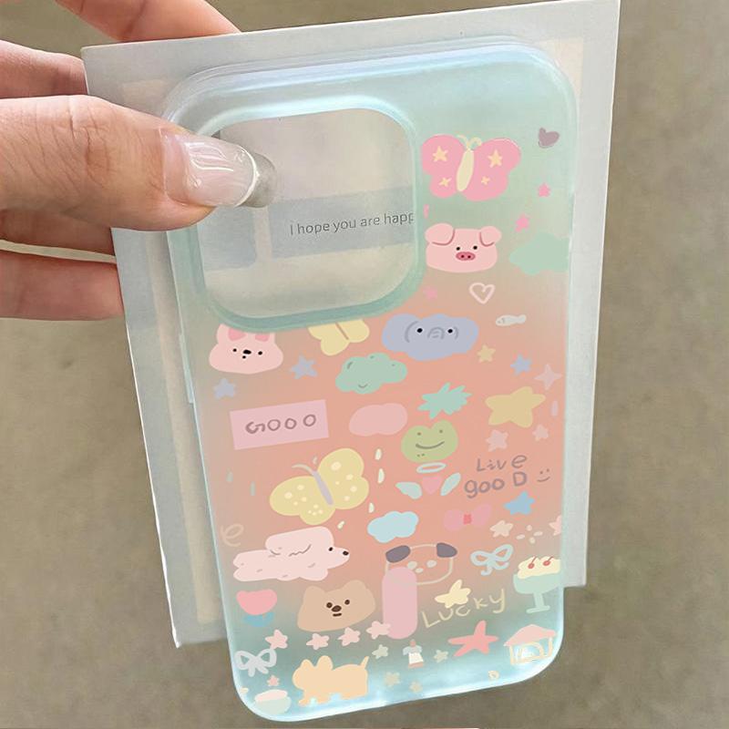 Butterfly Elephant for IPhone15 for Apple 16 Women's Phone Case 13 Promax Cartoon 14 Transparent 12