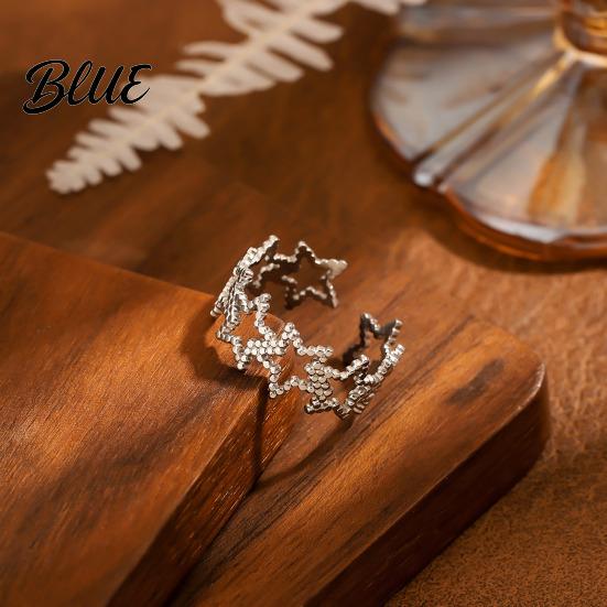 Handmade Finger Ring Women Geometric Hollow Star Shape Adjustable Opening