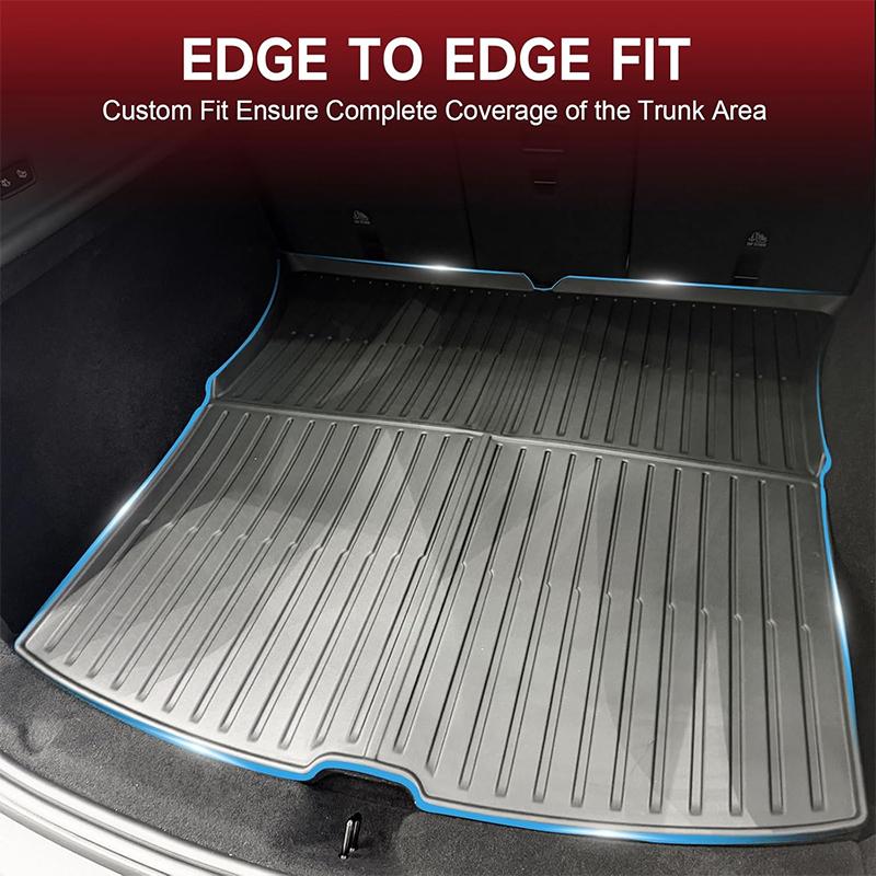 Floor Mats For Tesla Model Y Standard RWD 2026 TPE Seat Backrest Pad Front Rear Trunk Mat All Weather Wear-Resistant Cargo Liner