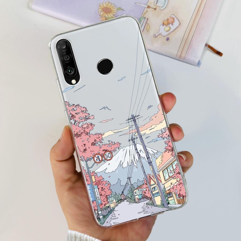 For Huawei P30 Lite Case 2020 Fashion Flower Bumper Soft Silicone Clear Cover For Huawei P30 Lite Pro Fundas P 30 P30Lite Hoesje
