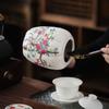 Creative Ink Landscape Pattern Ceramic Tea Caddy with Lid Sealed Moisture-proof Storage Jar Countertop Crafts Decoration Jar