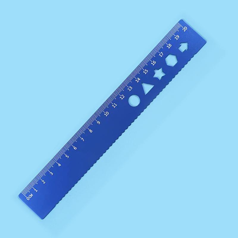 Aluminum Alloy Student Ruler Set: Laser-Engraved 4-Piece Set with Straight Ruler, Triangle, and Protractor 15 cm