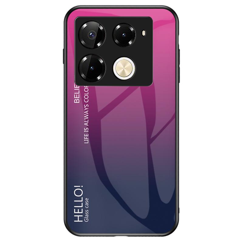

For Infinix Note 40 Pro 4G Case Tempered Glass Anti-Scratch Phone Cover Gradient Rose