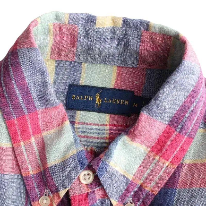 Polo Ralph Lauren Embroidered Plaid Long Sleeve Linen Shirt Women Shirts 211663268-001