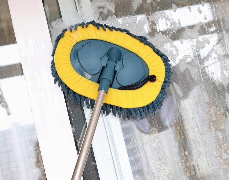 Star Moon Kitchen Chenille Dust & Water Absorbing Mop for Small Spaces, Bathroom Tiles, and Car Washes