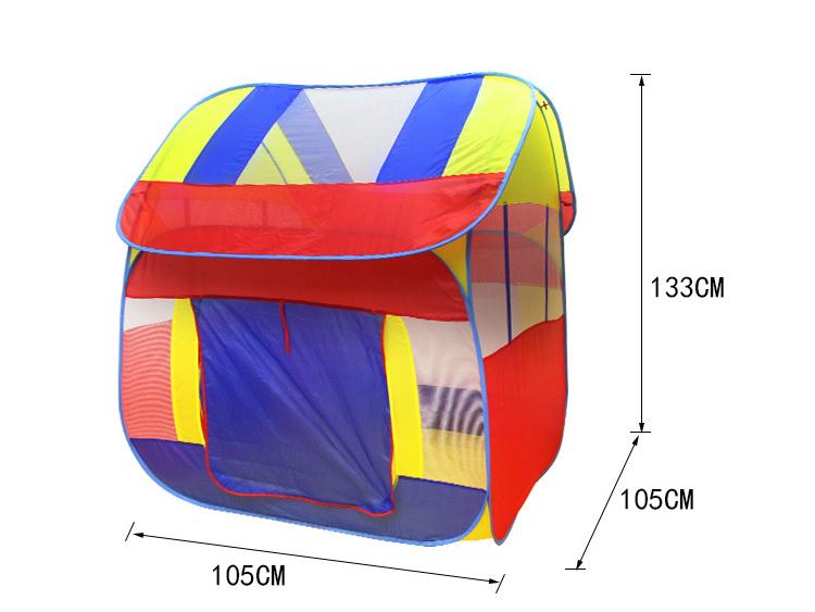 Foldable Indoor Play Tent with Basketball Hoop and Ball Pit for Kids