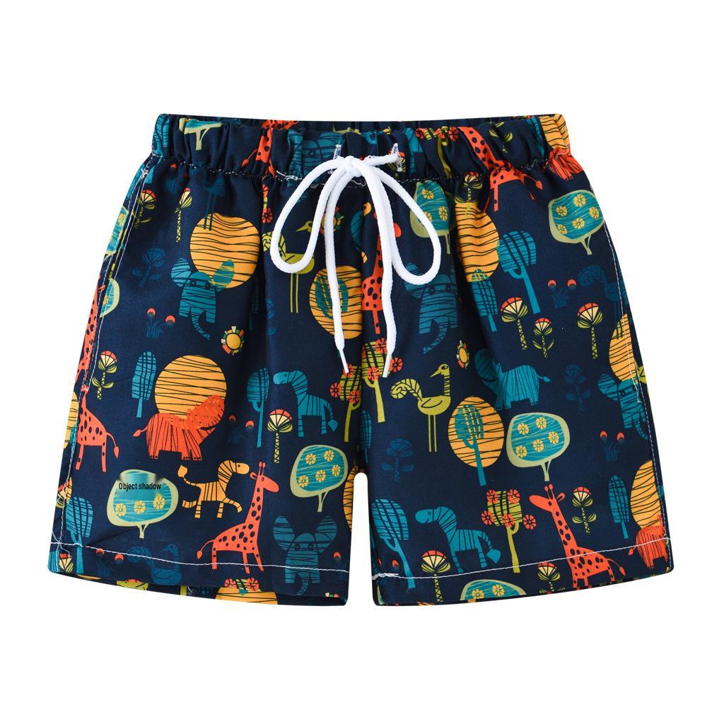 Sommer Kinder Cartoon-Print Badeshorts - Elastischer Bund Strand- & Sportbadehosen