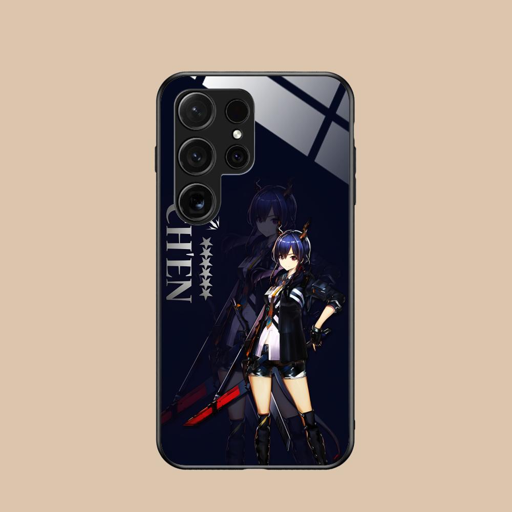 

Arknights Chen Glass Mobile Phone Case for Samsung Galaxy A56 55 54 53 52 51 36 35 34 23 16 15 5G Colorful Cover Galaxy A22 4G