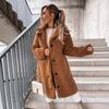 2025 Cozy Plush Women's Furry Long-Sleeved Turn-Down Collar Coat - European & American Autumn/Winter Fashion