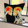 Synth3ticc Creative Skeleton Art Pillow Case Square Pillow Bedroom Sofa Leisure Comfort Cushion Car Home Decoration