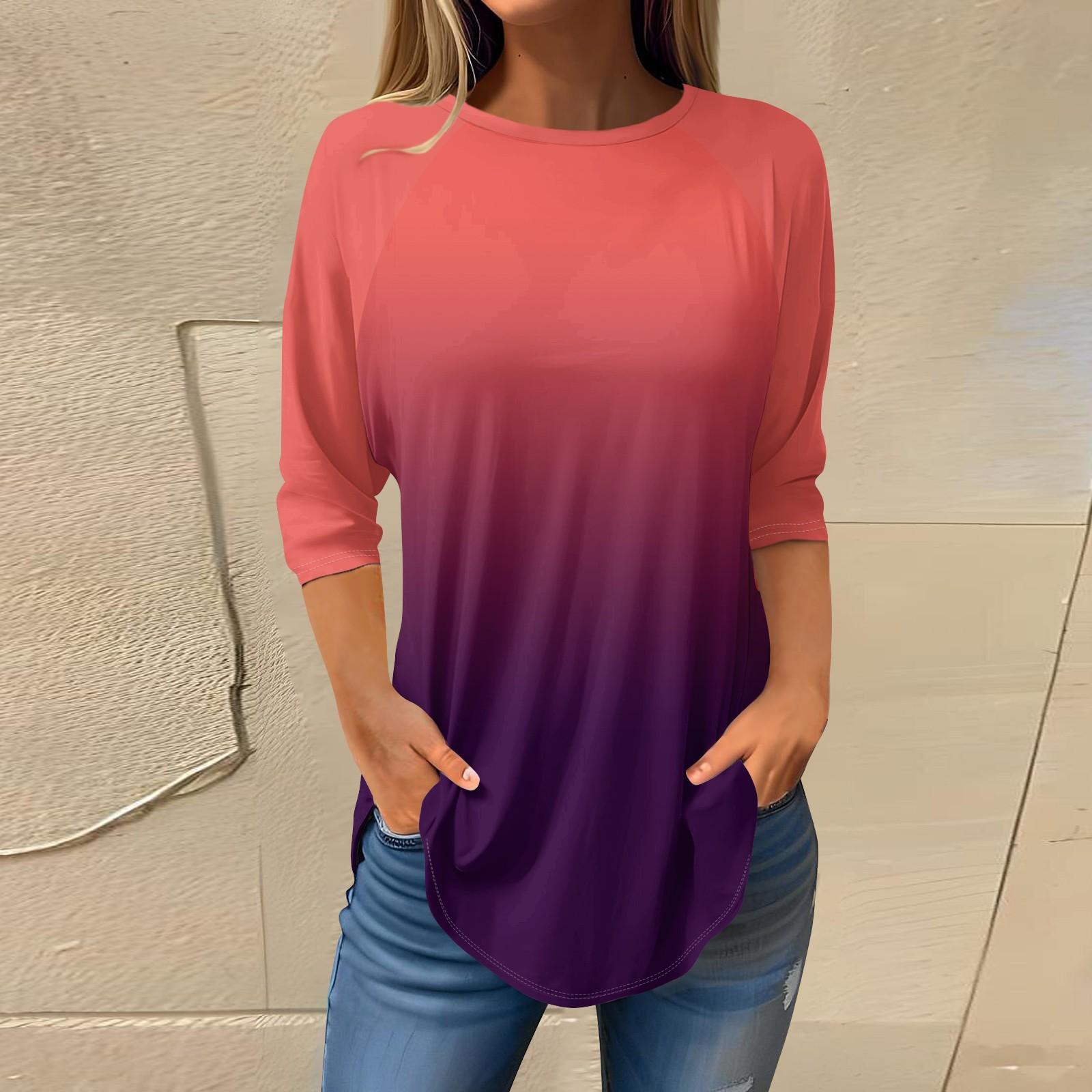 

Женские модные повседневные топы для выхода в свет с принтом и рукавом реглан, пуловер с рукавами 3/4, топы с круглым вырезом XL