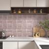 VaryPaper Tile Stickers Wall Decals Wallpaper Stickers Removable Wallpaper Sheets Pink 3D Interior Decor Set Brick Pattern Tile Sheets Mosaic Tiles