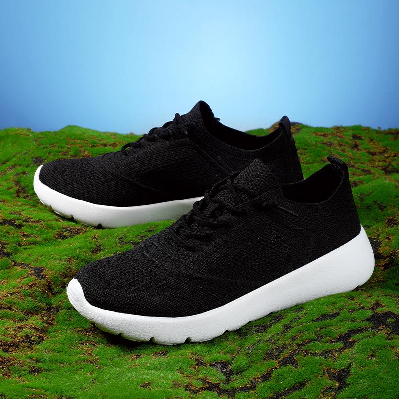 

Spring lace-up cushioning running shoes men s and women s large-size fly-woven outdoor lightweight and breathable casual sports shoes 45