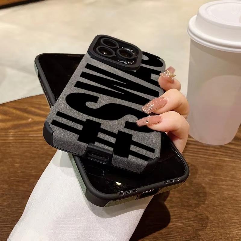 SWAG Black Letter Phone Case For iPhone 16 15 17 Pro Max 14 13 12 11 17 Air XR X XS 7 8 Plus 16E Shockproof Protective Cover