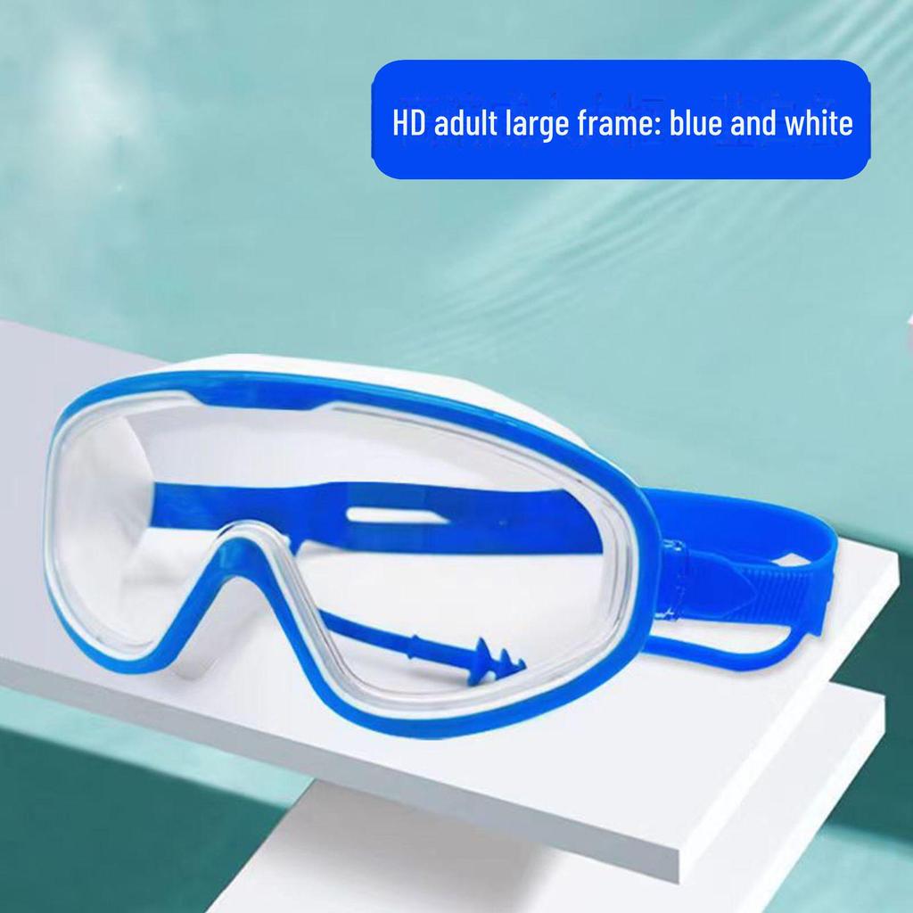 High-Definition Waterproof & Fog-Proof Adult Swim Goggles with Transparent Large Frame