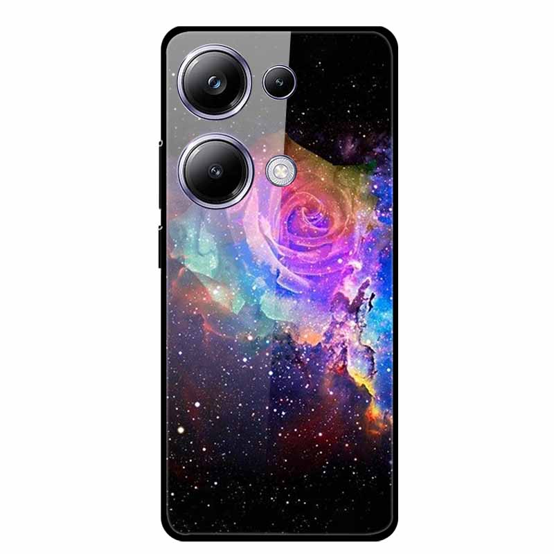 Glass Back Cover For Xiaomi Redmi Note 13 Note13 Pro Case Soft Bumper Hard Tempered Glass Case For Redmi Note 13 Pro Phone Case