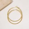 LNCHRAN Women's Large Copper Textured Hoop Earrings with Gold Spring Clasp