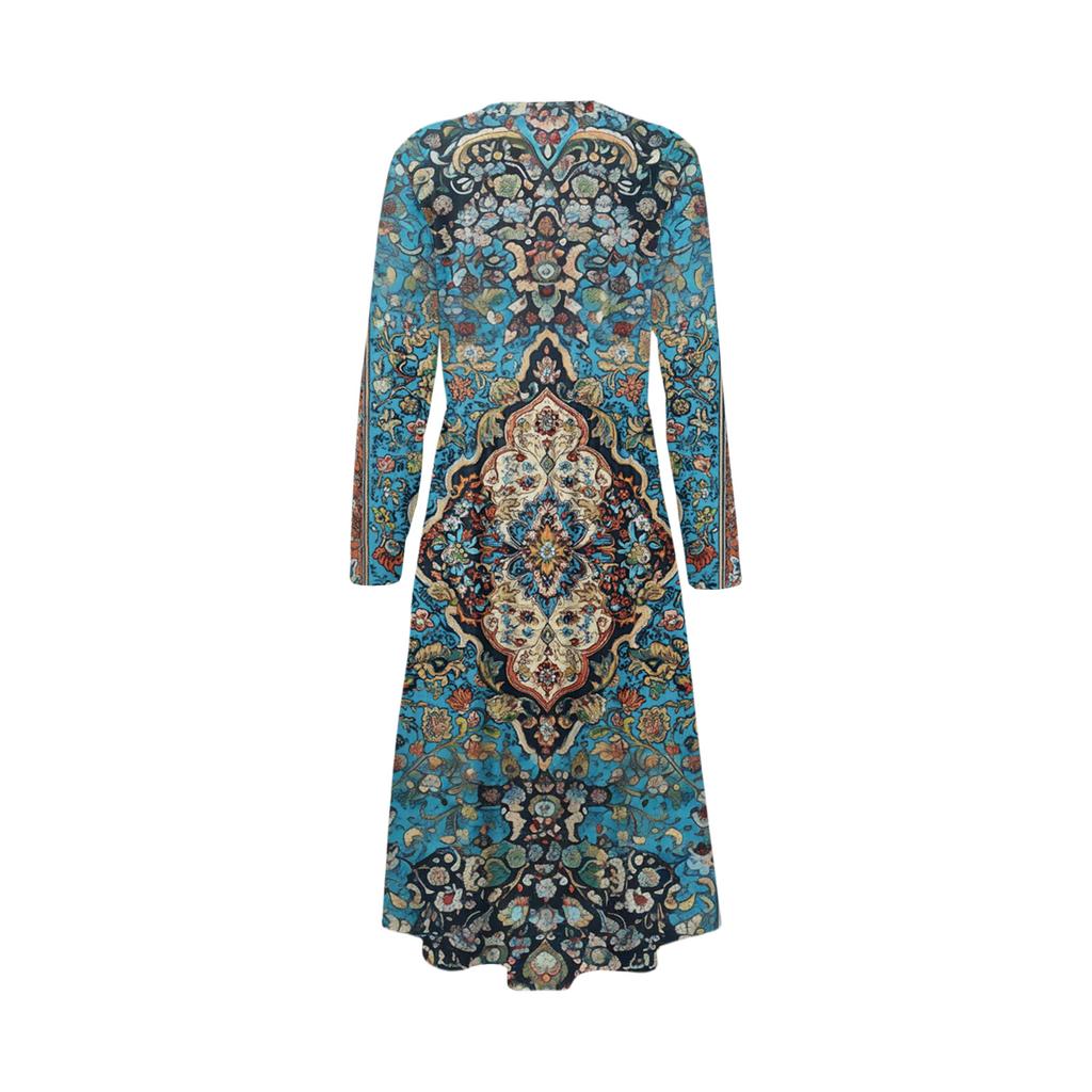 Women's Fashion Dress Spring V-neck Long Sleeve Dress