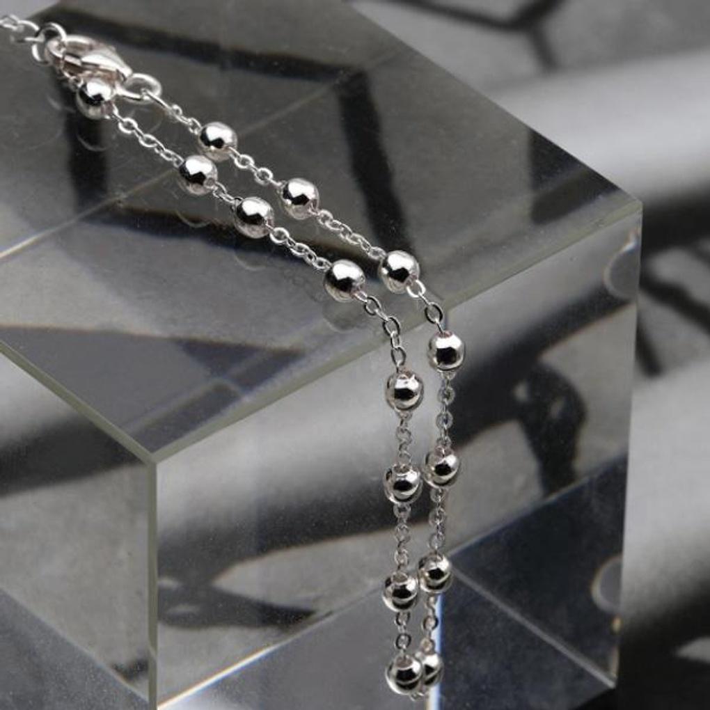 Women's Daily Accessory Sari Silver Ball Chain Bracelet