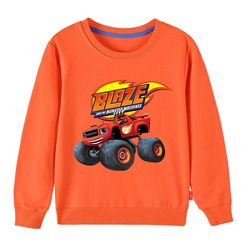 Spring and  Autumn Kids Blaze And The Monster Machines Cartoon Funny Sweatshirts Children's Hoodies Baby Pullover Tops Girls Boys Clothes