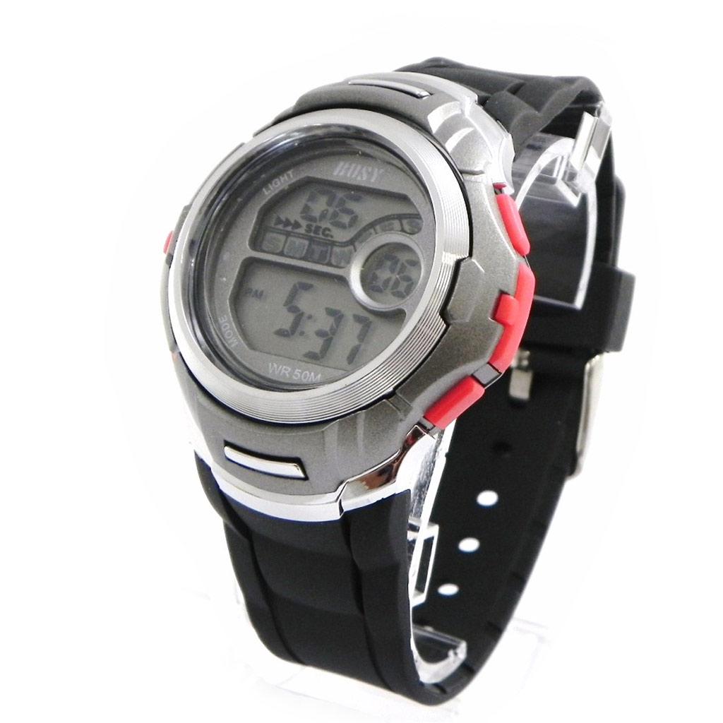 Les Trésors De Lily [I1051] - Montre Sport 'Busy' rouge gris