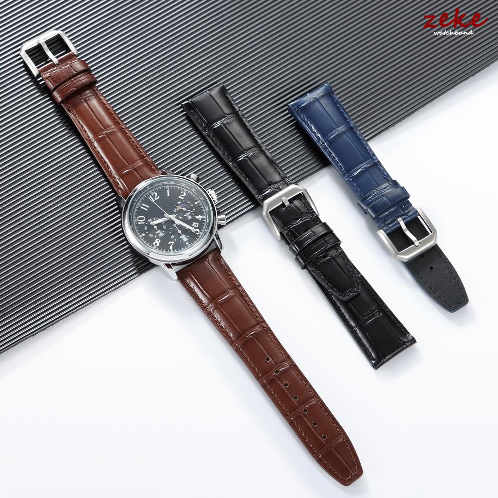 Echte Kalbsleder-Uhrenarmbänder Business Ersatz-Uhrenarmband 20mm 21mm 22mm für IWC Universal Bambusmuster Armband