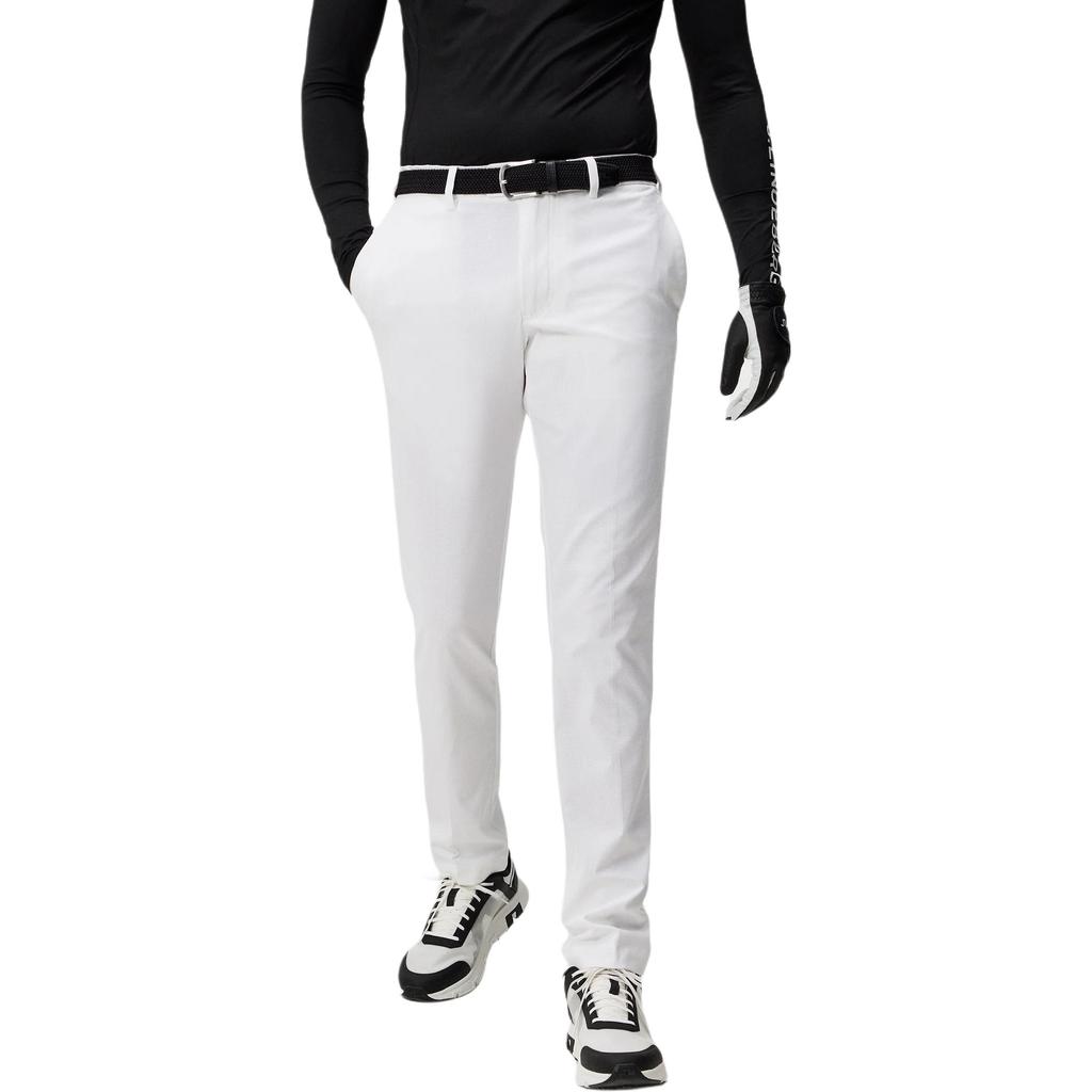 J.Lindeberg Solid Color Zipper Side Pocket Casual Pants Men bottoms White GMPA09696-0000