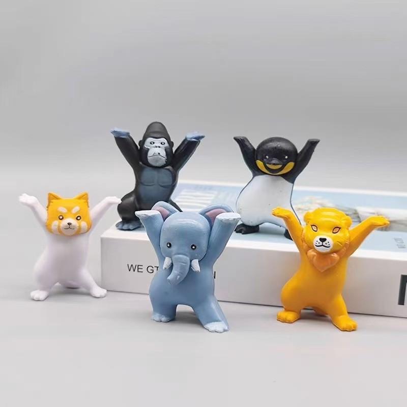 Adorable Pvc Cartoon Animal Figurines Featuring Elephant Gorilla Lion Penguin For Collectors