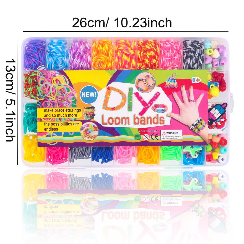 Creative Colorful Loom Bands Set Rainbow Bracelet Making Kit DIY Rubber Band Woven Bracelets Craft Toys For Girls Birthday Gifts