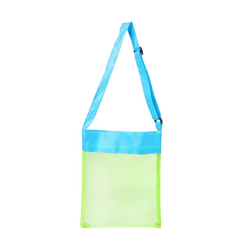 Mesh Beach Toy Storage Bag for Kids Large Capacity Sand Tool Organizer Net Pouch for Seaside Vacation KTB