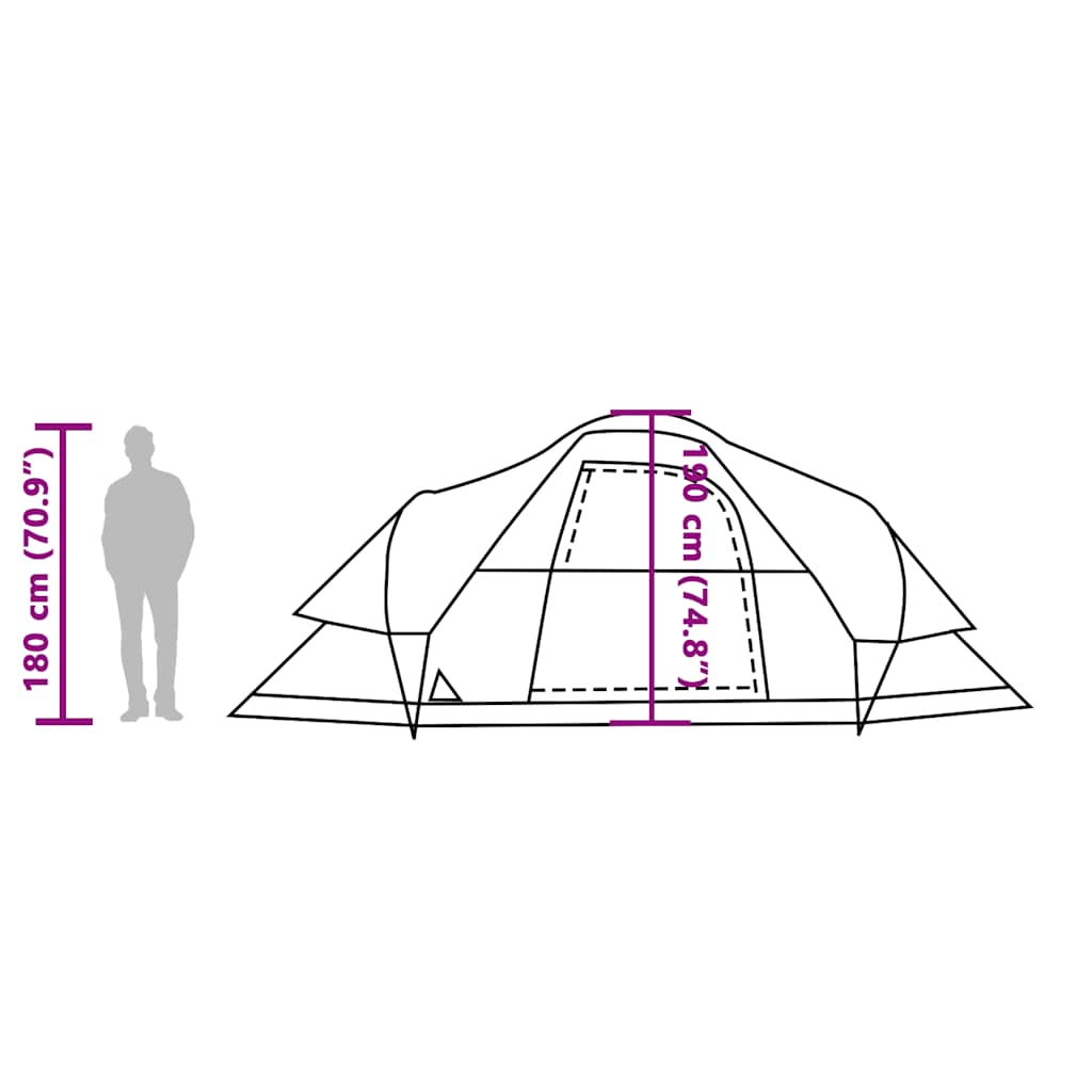 Dome Family Tent for 9 People Blue Waterproof