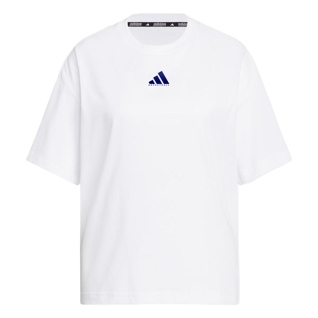 Adidas Select Sunrise Fashion Simple Beautiful Solid Color Short Sleeve Drop Shoulder T-Shirt Women Tops White JC5868