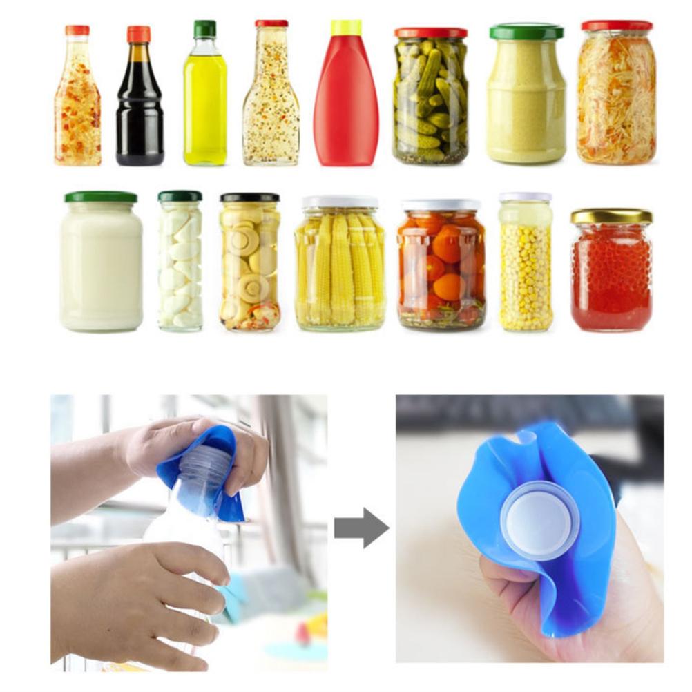 4 Stück Silikon-Glasuntersetzer Mehrzweck Rutschfest Runde Glasdeckel-Griffunterlage Flaschenöffner Küchenuntersetzer