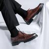 Pánské business casual kožené boty 2025 šněrovací britské prodyšné kožené boty trend Brock gravírované kožené boty PX25-K