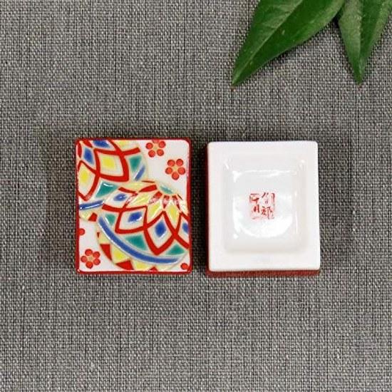 Chopstick rest stylish Kutani ware pair set temari ceramic cutlery made Japan
