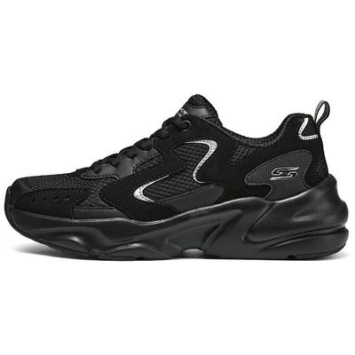 Bobs Bamina 2 Tessuto a Rete Pelle Sintetica Casual Trendy Versatili Ammortizzanti Resistenti all'Usura Traspiranti Scarpe Basse Stile Dad 117367-BBK