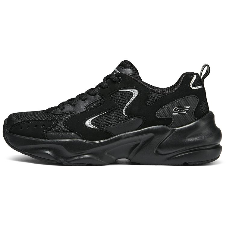 Skechers Bobs Bamina 2 Mesh Fabric Synthetic Leather Casual Trendy Versatile Shock Absorbing Wear Resistant Breathable Low Top Dad Shoes 117367-BBK 35