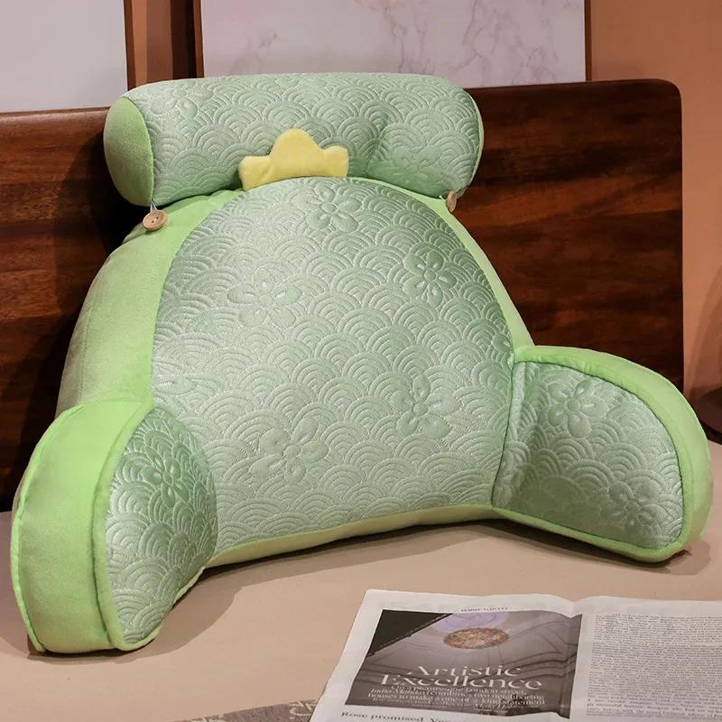 

Монохромный принт Ice Silk Спинка Изголовье Кровати Защита Талии Подушка Офисное Кресло Для Сна Подушка Для Сиденья Диван Украшение 55x40cm зелёный