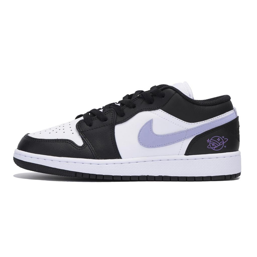 Jordan Air Jordan 1 Abrasion Resistant Low top Vintage Basketball Shoes Men's Black Purple 553558-131(Team85-)