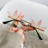 European and American new frameless funny sunglasses ball party fashion maple leaf sunglasses women's glasses trend