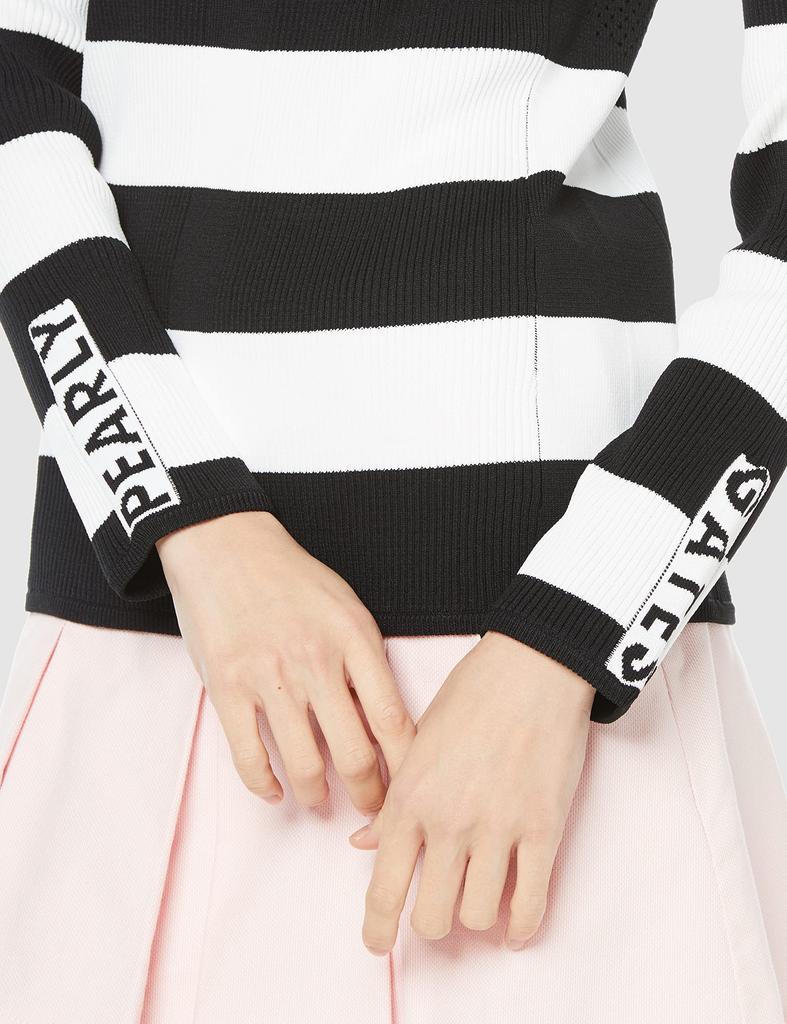 Crew Neck Knit Rays of 0 [PEARLY GATES] Women's Pullover, Light, Plain/Border / 055-1270006 031_Border [S]