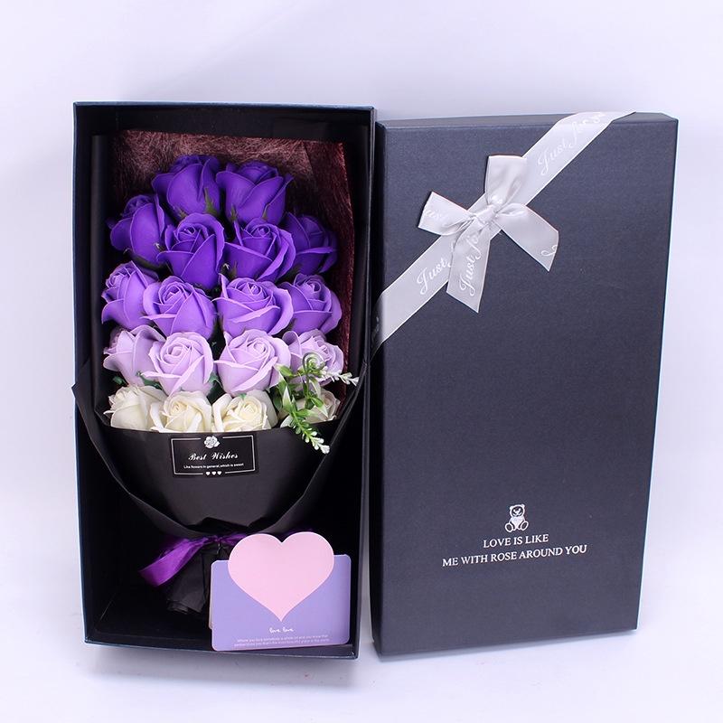 Romantic Valentine's Day Eternal Flower 18 Soap Rose Bouquet Gift Box Mother's Day Birthday Gift