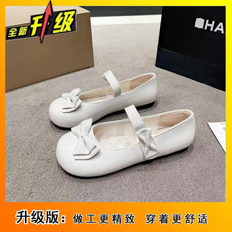 Round head versatile bow single shoes 2025 spring and summer new Mary Jane shoes cute flat shoes
